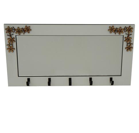 Porta Chaves Flores Espelhado Branco - Crie casa é boa?