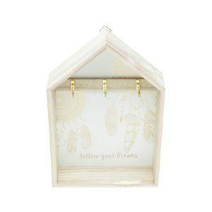 PORTA CHAVES MADEIRA DELICATE HOUSE 3 GANCHOS BRANCO 29,5X6X20cm - Urban é boa?