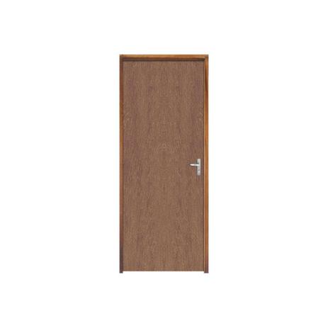 Menor preço em Porta com Miolo Semi Oco Montada Esquerda Imbuia Lisa 210x62cm Natural - Sidney esquadrias