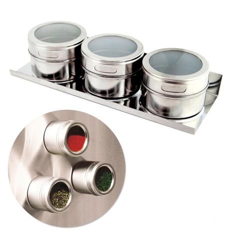 Porta Condimento Magnético Inox 3 Pecas - Capricho Menor preço em Porta Condimento Magnético Inox 3 Pecas - Capricho