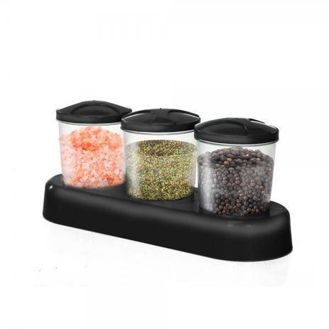 Porta Condimentos 3 Peças 180ml c/ Base - 132457 - Ercaplast Menor preço em Porta Condimentos 3 Peças 180ml c/ Base - 132457 - Ercaplast