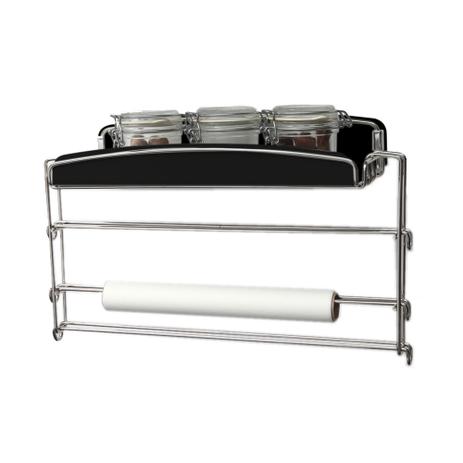 Porta Condimentos e Rolos Aéreo 2488 Inox e Preto Masutti Copat Menor preço em Porta Condimentos e Rolos Aéreo 2488 Inox e Preto Masutti Copat