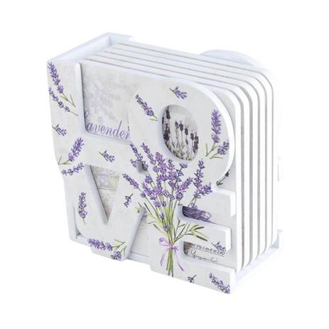 Porta Copos em MDF Lavanda com Suporte 6 unidades - Urban Menor preço em Porta Copos em MDF Lavanda com Suporte 6 unidades - Urban