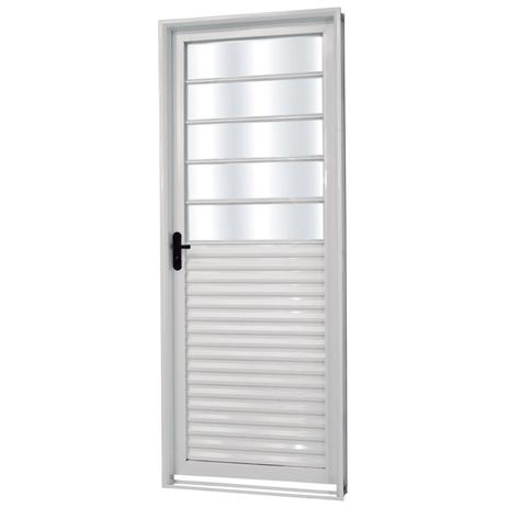Porta de Aço com Vidro Liso Minas Sul MGM 217cmx85cm Branco Menor preço em Porta de Aço com Vidro Liso Minas Sul MGM 217cmx85cm Branco