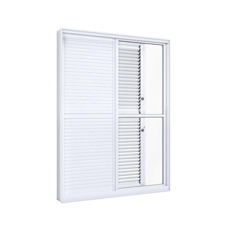 Porta de Alumínio Balcão de Correr Lateral Flex 2 Folhas Móveis 1 Fixa Lucasa Eccellente 214,5cmx150cmx13cm Branco Menor preço em Porta de Alumínio Balcão de Correr Lateral Flex 2 Folhas Móveis 1 Fixa Lucasa Eccellente 214,5cmx150cmx13cm Branco