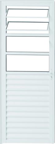 Porta De Alumínio Basculante Vidro Liso 1 Folha 90x210x4,5 Branca Lado Esquerdo - CRV Nobre Menor preço em Porta De Alumínio Basculante Vidro Liso 1 Folha 90x210x4,5 Branca Lado Esquerdo - CRV Nobre
