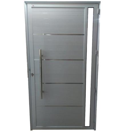 Porta De Alumínio Lambril 2,10 X 0,80 Linha 25 Premium com Visor, Friso e Puxador - Esquerda - Dc Menor preço em Porta De Alumínio Lambril 2,10 X 0,80 Linha 25 Premium com Visor, Friso e Puxador - Esquerda - Dc