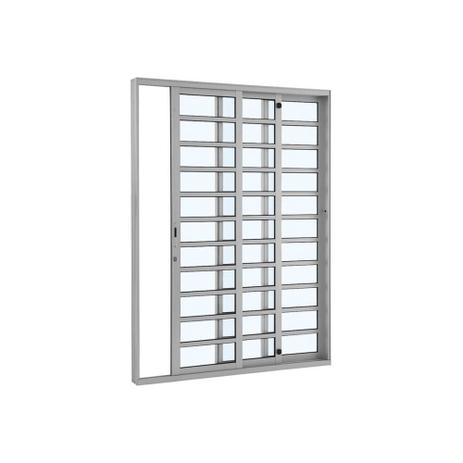 Porta de Correr Direita com Divisão Horizontal Alumifort 216x160cm Branca - Sasazaki Menor preço em Porta de Correr Direita com Divisão Horizontal Alumifort 216x160cm Branca - Sasazaki