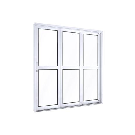 Porta de Correr Esquerda em Aço 3 Folhas Facilità 213x150cm Branca - Lucasa Menor preço em Porta de Correr Esquerda em Aço 3 Folhas Facilità 213x150cm Branca - Lucasa