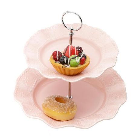 Porta Doce 2 Andares Redondo Rosa Princess 25,4 cm - Lyor Menor preço em Porta Doce 2 Andares Redondo Rosa Princess 25,4 cm - Lyor