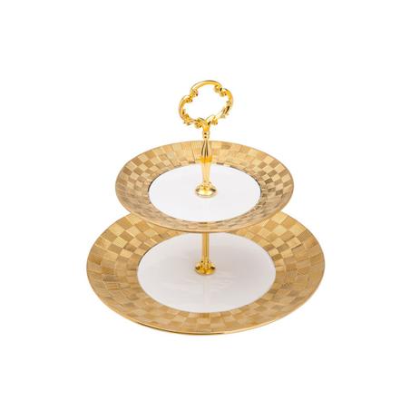 Porta Doces Duplo Wolff Vera Gold Porcelana Branco E Dourado Menor preço em Porta Doces Duplo Wolff Vera Gold Porcelana Branco E Dourado