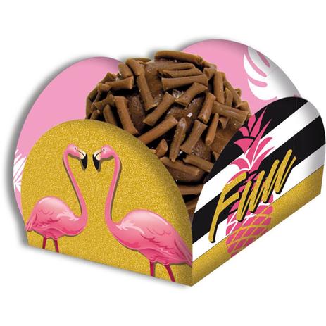 Porta Forminha para Doces Flamingo Gold 40 unidades Festcolor - Festabox Menor preço em Porta Forminha para Doces Flamingo Gold 40 unidades Festcolor - Festabox