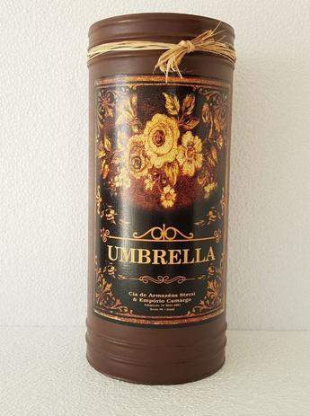 Porta Guarda Chuva Retrô Estampa Flor Humbrella - Marrom - Vintage Ville Menor preço em Porta Guarda Chuva Retrô Estampa Flor Humbrella - Marrom - Vintage Ville