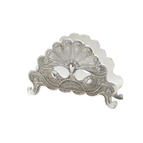 Porta-Guardanapo 13 cm de zamac prateado Pavão Lyor - L3139 Menor preço em Porta-Guardanapo 13 cm de zamac prateado Pavão Lyor - L3139