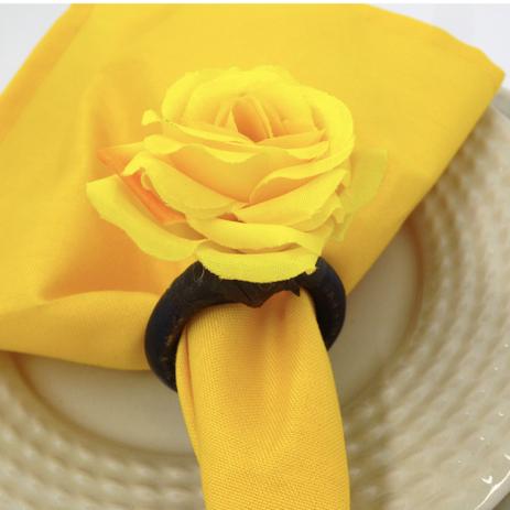 Porta Guardanapo Mini Botão de Rosa (Amarelo) - 4 unidades - Maison charlô Menor preço em Porta Guardanapo Mini Botão de Rosa (Amarelo) - 4 unidades - Maison charlô