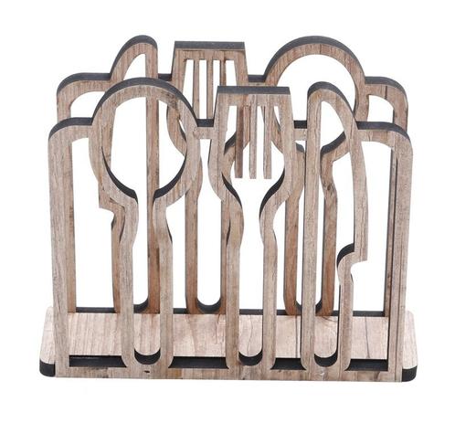 Porta Guardanapo Talher Pérola em Madeira - Woodart Menor preço em Porta Guardanapo Talher Pérola em Madeira - Woodart
