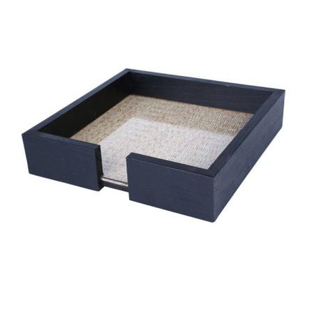 Porta Guardanapos de Madeira com Vidro e Rafia 20cmx20cmx4,5cm Rojemac Preto Menor preço em Porta Guardanapos de Madeira com Vidro e Rafia 20cmx20cmx4,5cm Rojemac Preto