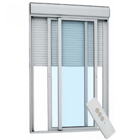 Porta Integrada Veneziana Alumínio com Controle Remoto Esmaltada Alumifort 110V Sasazaki Branco Menor preço em Porta Integrada Veneziana Alumínio com Controle Remoto Esmaltada Alumifort 110V Sasazaki Branco