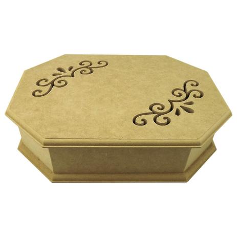 Porta Joias Turca Oitavada com Divisórias Arabescos 9mm - MDF - Palácio da arte Menor preço em Porta Joias Turca Oitavada com Divisórias Arabescos 9mm - MDF - Palácio da arte