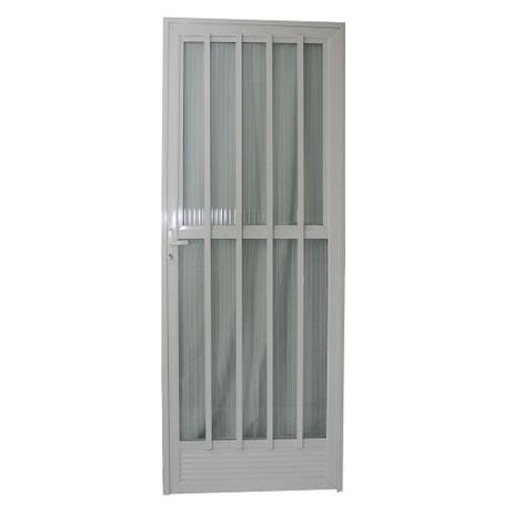 Porta Palito Branca 210x70 Abertura Esquerda, Vidro Fumê - Ats alumínio Menor preço em Porta Palito Branca 210x70 Abertura Esquerda, Vidro Fumê - Ats alumínio