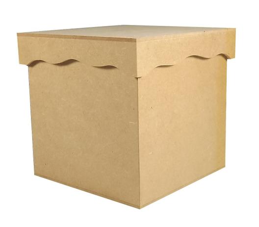 Porta Panetone em MDF com Tampa de Sapato Quadrada Trabalhada 15,5x15,5x15,5 Natal - Palácio da Arte Menor preço em Porta Panetone em MDF com Tampa de Sapato Quadrada Trabalhada 15,5x15,5x15,5 Natal - Palácio da Arte