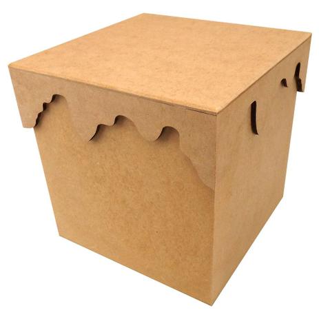Porta Panetone em MDF Quadrado com Tampa de Sapato Neve 20x20x20cm Natal - Palácio da Arte Menor preço em Porta Panetone em MDF Quadrado com Tampa de Sapato Neve 20x20x20cm Natal - Palácio da Arte