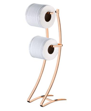 Porta papel higiênico de chão duplo Rose Gold 1030RG - Future é boa?