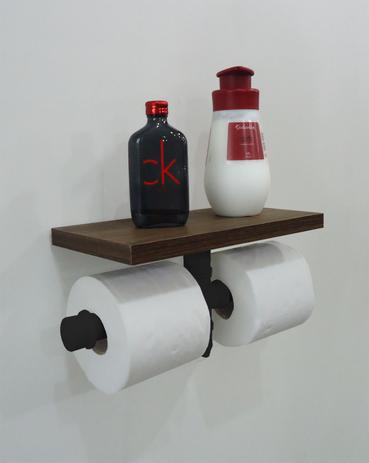 Porta Papel Higiênico Duplo Acessório para Banheiro Papeleira Suporte de Parede - Preto Laca - Formalivre Menor preço em Porta Papel Higiênico Duplo Acessório para Banheiro Papeleira Suporte de Parede - Preto Laca - Formalivre