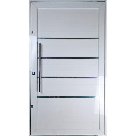 Porta Pivotante de Alumínio Lambril 2,10 X 1,00 Com Frisos Puxador e Kit Fechadura Esquerda Cor Branco - Linha Especial Menor preço em Porta Pivotante de Alumínio Lambril 2,10 X 1,00 Com Frisos Puxador e Kit Fechadura Esquerda Cor Branco - Linha Especial