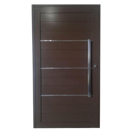 Porta Pivotante de Alumínio Marrom 220x100 Abertura Esquerda - Ats alumínio Menor preço em Porta Pivotante de Alumínio Marrom 220x100 Abertura Esquerda - Ats alumínio