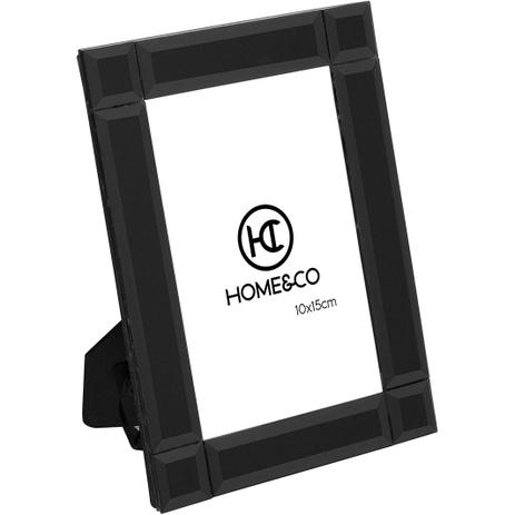 Porta Retrato Creta Espelhado Preto 10x15cm em Vidro - HomeCo Menor preço em Porta Retrato Creta Espelhado Preto 10x15cm em Vidro - HomeCo