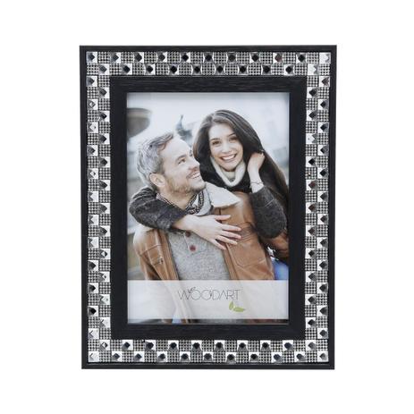 Porta Retrato De Madeira 15X21cm Preto Diamond Woodart Menor preço em Porta Retrato De Madeira 15X21cm Preto Diamond Woodart