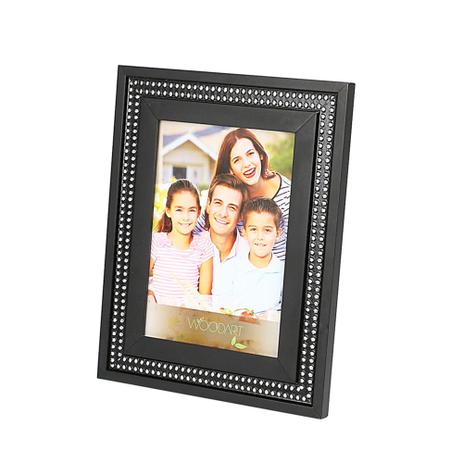 Porta Retrato De Madeira Com Strass Preto 13x18cm Woodart Menor preço em Porta Retrato De Madeira Com Strass Preto 13x18cm Woodart