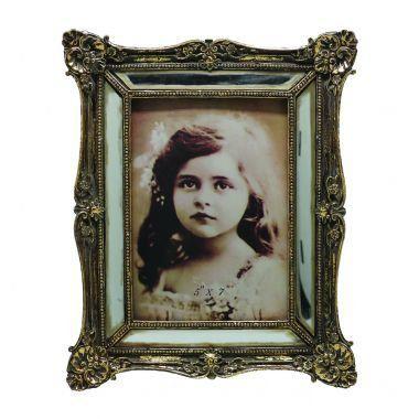 Porta retrato de resina c/ acabamento espelho e ouro velho - Btc decor Menor preço em Porta retrato de resina c/ acabamento espelho e ouro velho - Btc decor