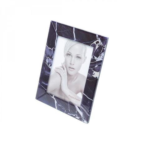 Porta Retrato de Vidro Mármore 10cmx15cm L3900 Lyor Preto/Branco Menor preço em Porta Retrato de Vidro Mármore 10cmx15cm L3900 Lyor Preto/Branco