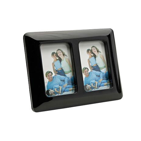 Porta-retrato duplo em metal Prestige Gloss 10x15cm preto - Rojemac Menor preço em Porta-retrato duplo em metal Prestige Gloss 10x15cm preto - Rojemac