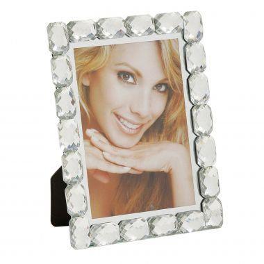 Porta retrato em vidro com detalhes transparente 13cm x 18cm - Btc decor Menor preço em Porta retrato em vidro com detalhes transparente 13cm x 18cm - Btc decor