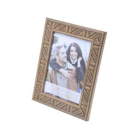 Porta Retrato Listrado 10cmx15cm Rojemac Marrom Menor preço em Porta Retrato Listrado 10cmx15cm Rojemac Marrom