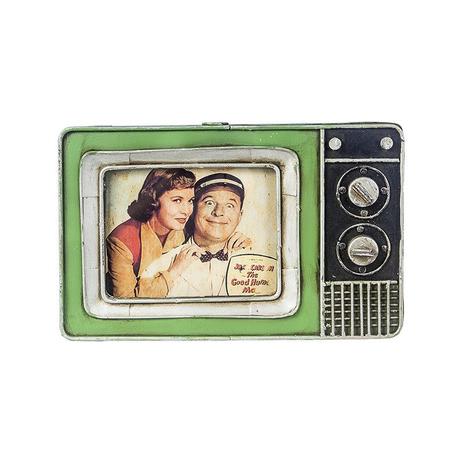 Porta Retrato Mini TV de Metal Verde - Goods br Menor preço em Porta Retrato Mini TV de Metal Verde - Goods br