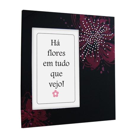 Porta-retrato para fotos 10x15 - Flores com Strass - Yes Menor preço em Porta-retrato para fotos 10x15 - Flores com Strass - Yes