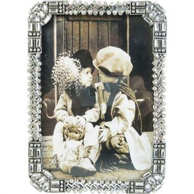 Porta retrato prata com cristal - 10x15 cm - Btc decor Menor preço em Porta retrato prata com cristal - 10x15 cm - Btc decor