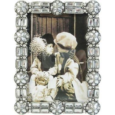 Porta retrato prata com cristal - 9x12 cm - Btc decor Menor preço em Porta retrato prata com cristal - 9x12 cm - Btc decor