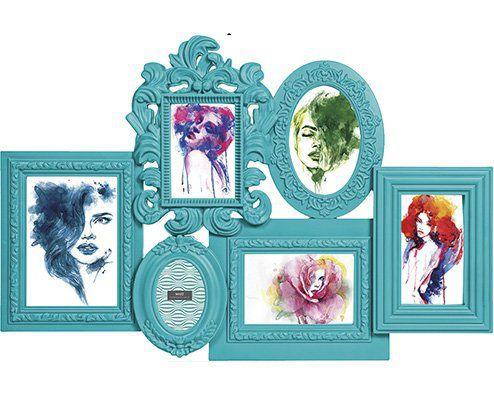 Porta Retrato Provençal Mart Azul 6 Fotos 62x42cm Mart Menor preço em Porta Retrato Provençal Mart Azul 6 Fotos 62x42cm Mart