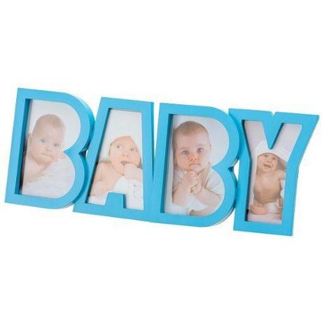 Porta retratos em plástico 4 fotos Baby Azul - Prestige Menor preço em Porta retratos em plástico 4 fotos Baby Azul - Prestige