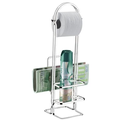 Porta Rolo De Papel Higiênico De Chão Com Revisteiro e Porta Aromatizador - Aço Cromado - Future Menor preço em Porta Rolo De Papel Higiênico De Chão Com Revisteiro e Porta Aromatizador - Aço Cromado - Future