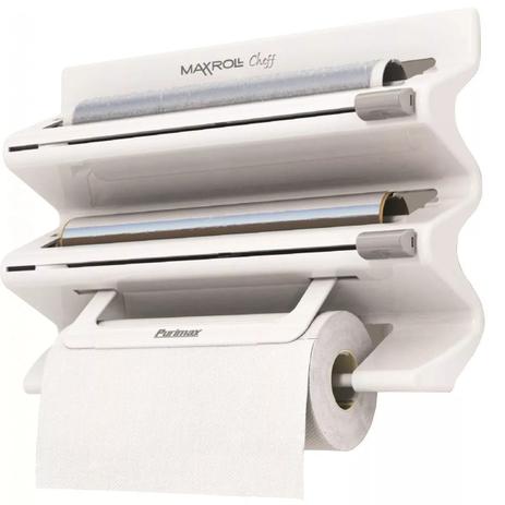 Porta Rolos Maxroll Cheff Papel Toalha Pvc Alumínio Cozinha Branco - Purimax Menor preço em Porta Rolos Maxroll Cheff Papel Toalha Pvc Alumínio Cozinha Branco - Purimax