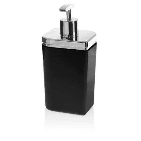 PORTA SABONETE LIQUIDO CROMO PETALA PRETO/PRATA Ou Menor preço em PORTA SABONETE LIQUIDO CROMO PETALA PRETO/PRATA Ou