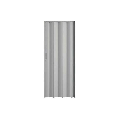 Porta Sanfonada com Puxador E Trinco 210x84cm Cinza - Metropac Menor preço em Porta Sanfonada com Puxador E Trinco 210x84cm Cinza - Metropac