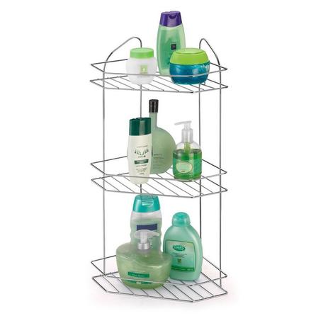 Porta Shampoo Cantoneira Tripla cromada - Arthi Menor preço em Porta Shampoo Cantoneira Tripla cromada - Arthi