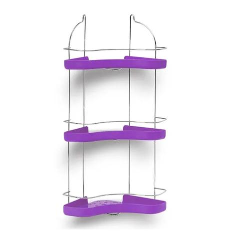 Porta Shampoo Cantoneira Tripla Niquelart 307-8 Cromo Colors Aço e Plástico Lilás Menor preço em Porta Shampoo Cantoneira Tripla Niquelart 307-8 Cromo Colors Aço e Plástico Lilás